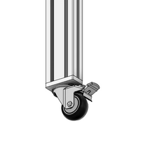 31-SM10D3-7 MODULAR SOLUTIONS CASTER 3" SWIVEL, M10 STEM W/LOCK